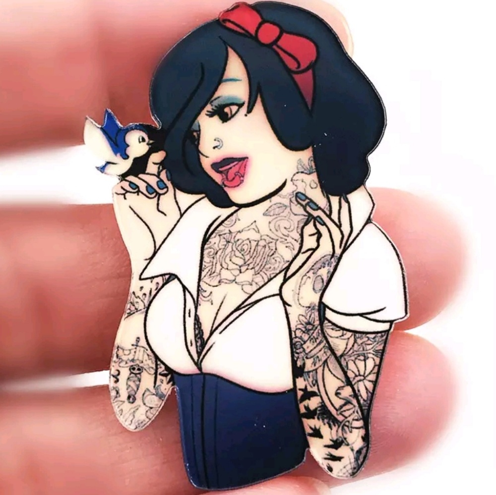 Snow White tattoo punk gothic acrylic pin
